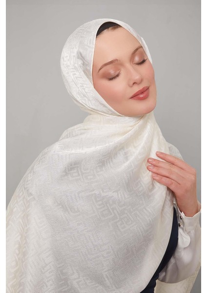 Ekru Kiril Desen Jakarlı Janjan Şal fiyatları