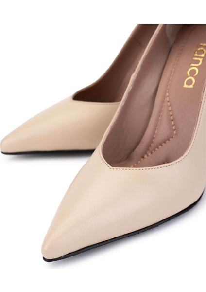 Kadın Hakiki Deri Bej Topuklu Ayakkabı 1129 411 Bn Ayk SK25-26 Bej Dr modelleri