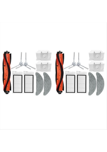 Eve Plus SDJ01RM Robot Süpürge Için 2'li Set Ana Yan Fırça Hepa Filtre Paspas Bezi Bez Toz Torbası (Yurt Dışından)