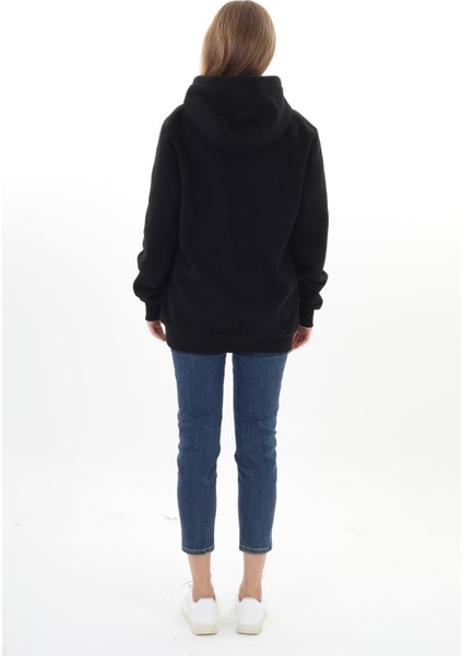 Daylıght Unisex Nakışlı Siyah Kapüşonlu Sweatshirt (Nakış Yeşil) Kanguru Cep Detaylı Hem Erkek Hem De Kadın Için Dizayn Edilmiştir modelleri