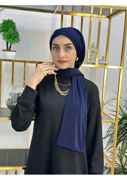 Ithal Kumaş Çıtçıtlı Hazır Şal Iki Sekılde Kullanılır Lacivert