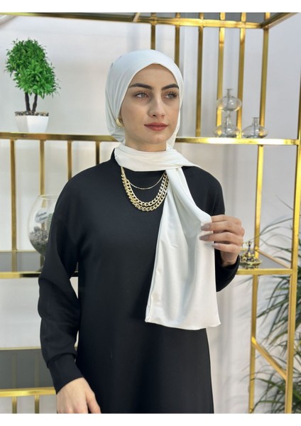 Ithal Kumaş Çıtçıtlı Hazır Şal Iki Sekılde Kullanılır Ekru Renk