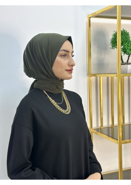 Ithal Kumaş Çıtçıtlı Hazır Şal Iki Sekılde Kullanılır Haki Renk