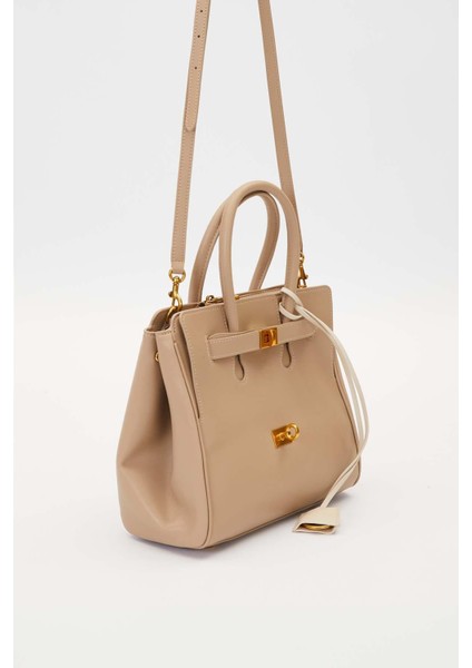 Gri Deri Aksesuar Detaylı El Çantası fiyatları