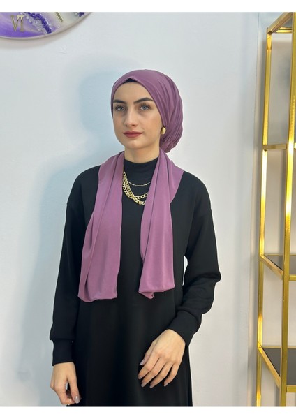 Ithal Kumaş Çıtçıtlı Hazır Şal Iki Sekılde Kullanılır Leylak Renk