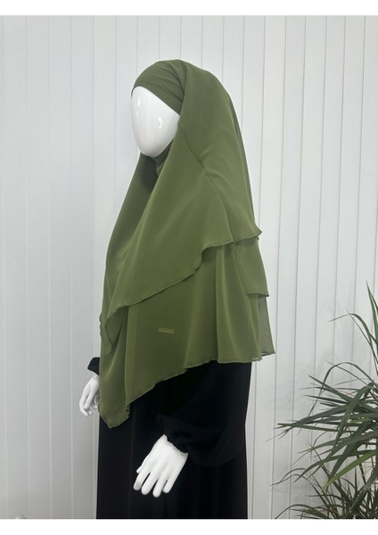 Üç Katlı Multı Sifon Sufle Eşarp ,khimar Hazır Eşarp Bağcıklı Eşarp Peçeli Yeşil Renk fiyatları