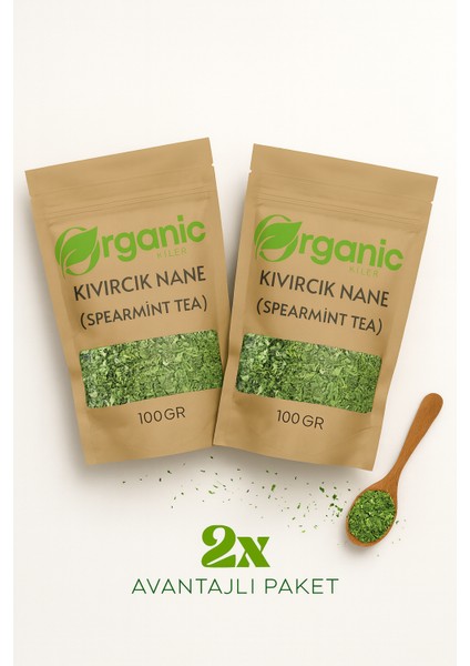 Doğal Kıvırcık Nane Çayı - Spearmint Tea 2X100GR 2'li Set - Katkısız & %100 Doğal - Pcos & Mide Dostu