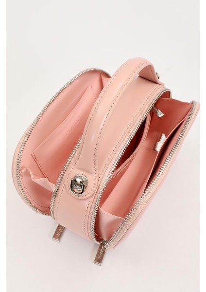 Pembe Çift Fermuarlı El Çantası modelleri