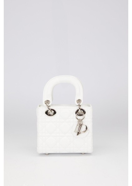 Beyaz Silver Akseusar Detaylı El Çantası