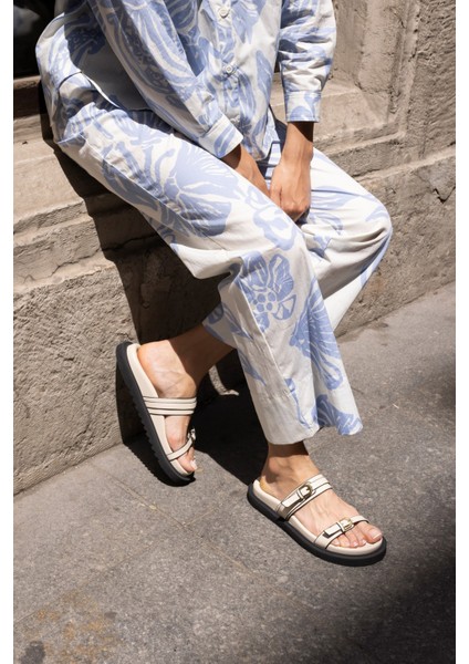 Eliott Kadın Bej Tokali Fusped Tabanli Terlık modelleri