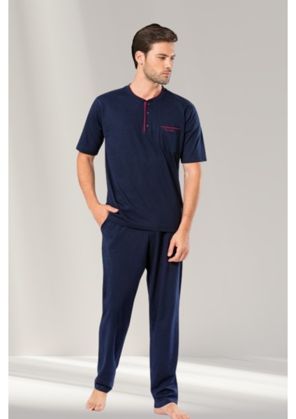 Erkek Lacivert Bordo Renk Alternatifli 3 Lü Pijama Takımı fiyatları