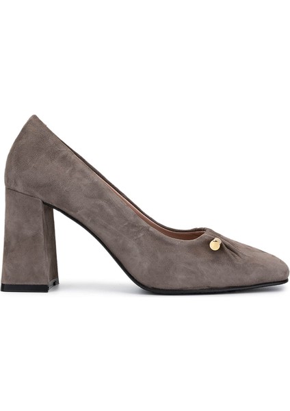 Kadın Hakiki Deri Vizon Süet Topuklu Ayakkabı 1129 101 Bn Ayk SK25-26 Vızon Suet