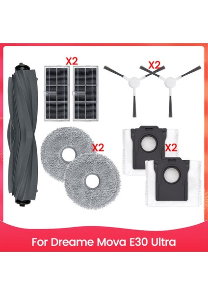 E30 Ultra Robot Süpürge Ana Yan Fırça Hepa Filtre Paspas Bezi Toz Torbası Yedek Parçaları (Yurt Dışından)