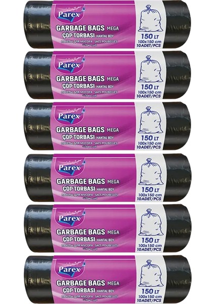 Professional 10'lu Çöp Torbası Hantal Boy 100 x 150 cm Altılı Paket