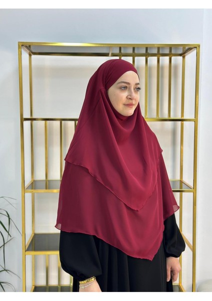 Tesettür Şifon Sufle,hazır Peçeli, Khımar ,hicap,bordo modelleri