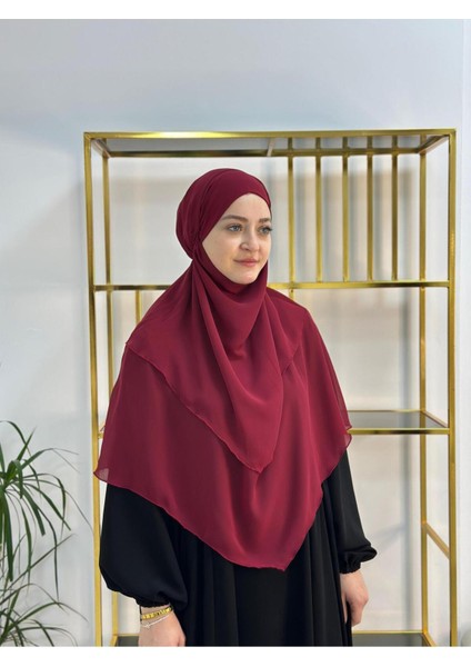 Tesettür Şifon Sufle,hazır Peçeli, Khımar ,hicap,bordo indirimleri