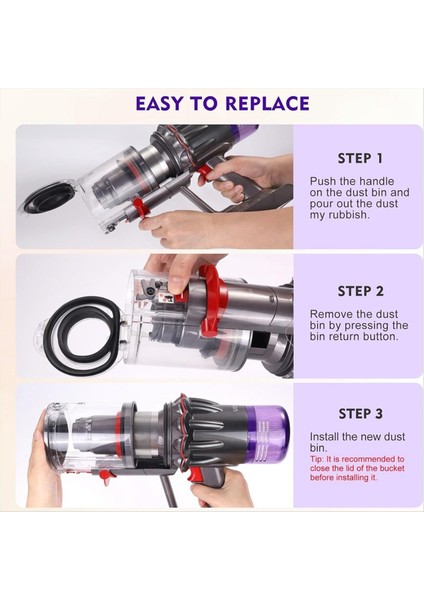 V12 SV18 SV20 Detect SLIM/V10 Dijital Slim Elektrikli Süpürge Haznesi Bağlantı Parçaları Için Toz Kutusu, Parça No. 965272-01 (Yurt Dışından) indirimleri