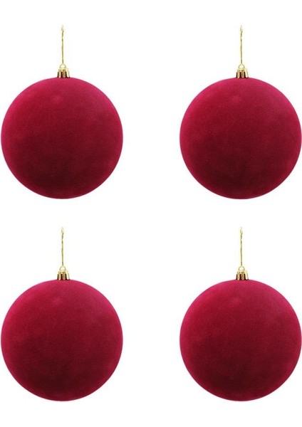 Kadife Yılbaşı Topu – Çam Ağacı Süsü Bordo 8 cm 4'lü fiyatları