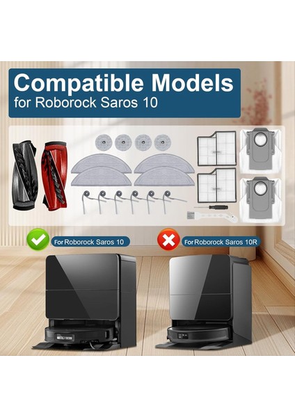Saros 10 Robot Süpürge Aksesuar Seti Ana Yan Fırça Hepa Filtre Paspas Bezi Toz Torbası Aksesuarları (Yurt Dışından) fırsatları