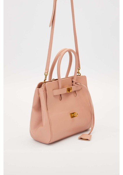 Pembe Deri Aksesuar Detaylı El Çantası fiyatları