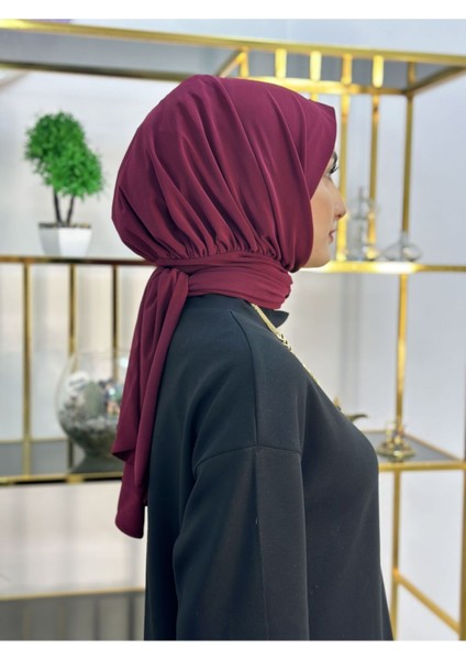 Ithal Kumaş Çıtçıtlı Hazır Şal Iki Sekılde Kullanılır Bordo Renk fiyatları