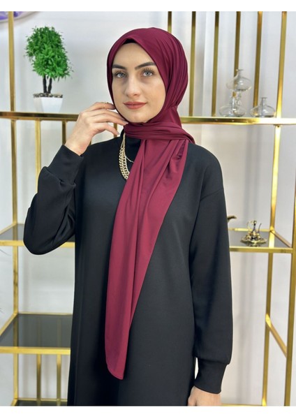 Ithal Kumaş Çıtçıtlı Hazır Şal Iki Sekılde Kullanılır Bordo Renk indirimleri