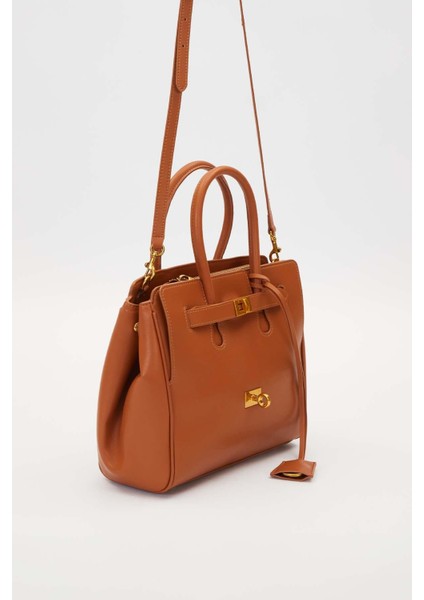 KOYU KAHVE Deri Aksesuar Detaylı El Çantası fiyatları