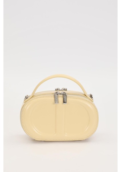 Sarı Çift Fermuarlı El Çantası