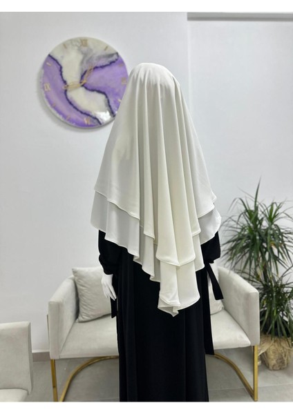 Sufle Hazır Esarp,arkası Iki Kat, Medine Ipegi ( Hac ve Umre Için Uygundur ) Khimar Hijap Ekru fiyatları