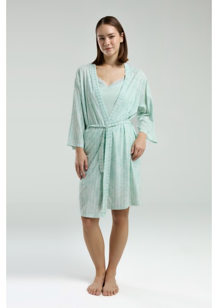 Kadın Ev Giyim Askılı & Şort & Sabahlık 3 Parça Kutulu Pijama Takımı L1.PC.004.102.K12 fırsatları