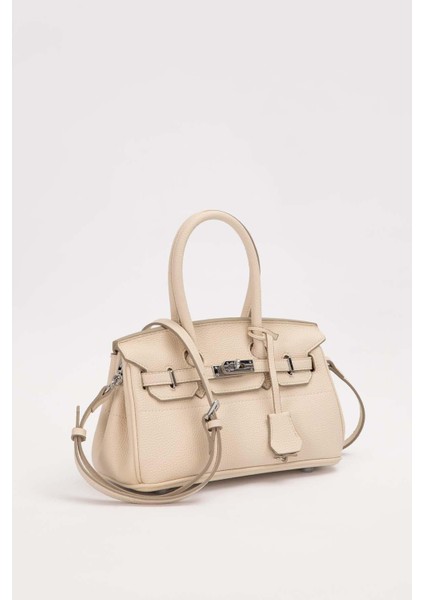 Krem Mini Kilit Detaylı El Çantası fiyatları