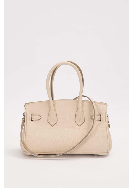 Krem Mini Kilit Detaylı El Çantası fırsatları