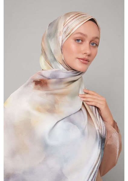 Hardal Ebruli Desen Twill Şal fiyatları