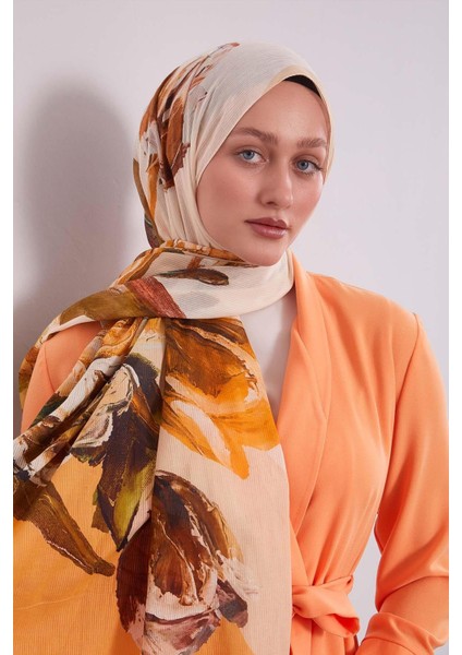 Hardal Lale Desen Pamuk Şal