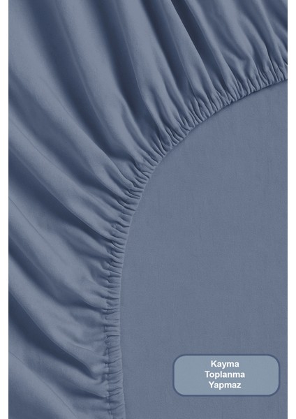 Amanda Nevresim Takımı Tek Kişilik Lastikli Çarşaf (160X220 Cm) Mavi