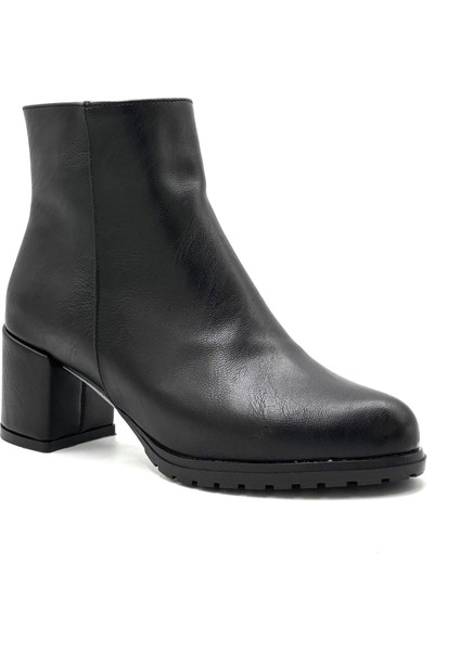 Amber Fermuarlı Kadın Bot Siyah
