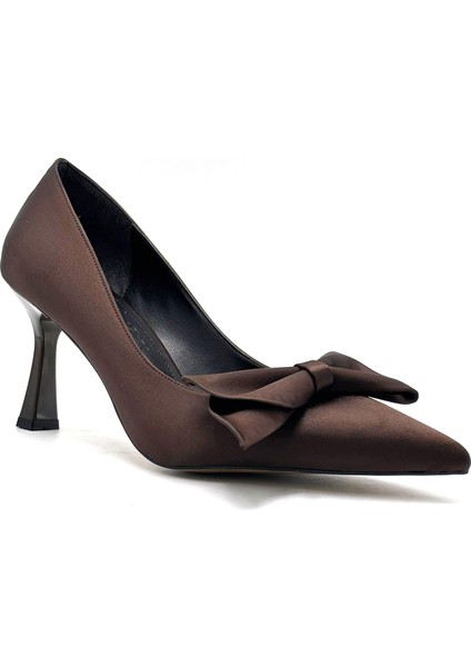 Scarlett Papyon Detaylı Topuklu Kadın Ayakkabı Kahve modelleri