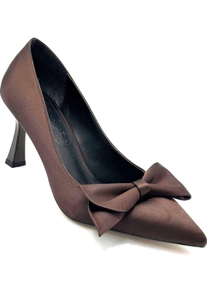 Scarlett Papyon Detaylı Topuklu Kadın Ayakkabı Kahve fırsatları