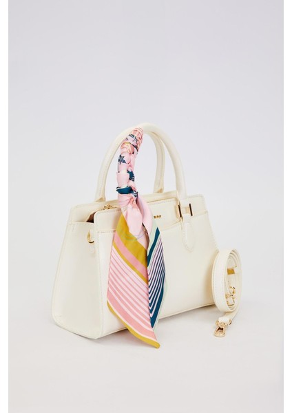 Beyaz Fular Askı Süslü Omuz Çantası fiyatları