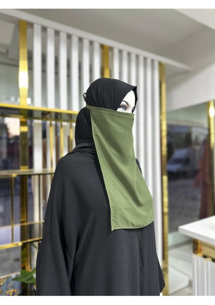 Iç Peçe Dikdörtgen ,hijab.nikap Yeşil Renk modelleri