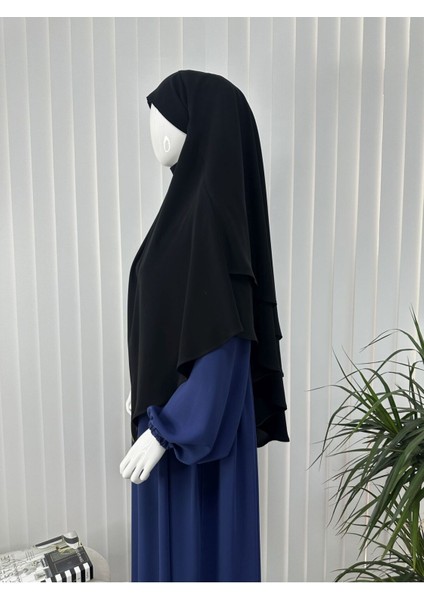 Iki Katlı Hazır Sufle Esarp Medine Ipegi Hac ve Umre Için Uygundur Siyah fırsatları