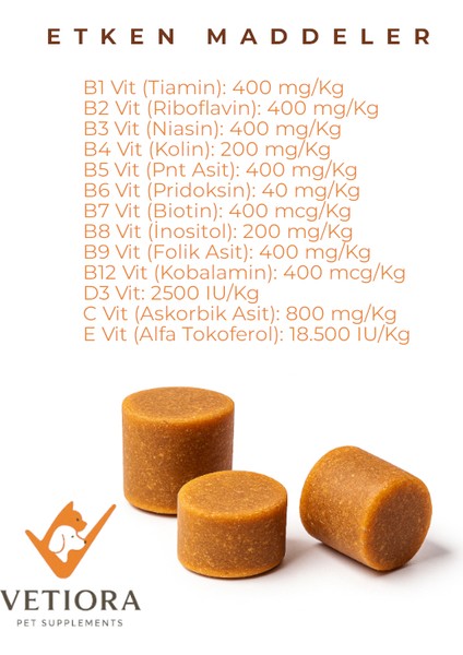 Köpekler İçin Multivitamin Güçlü Bağışıklık ve Sağlıklı Tüyler İçin Ödül Formunda, 60 Adet, 150 Gr indirimleri