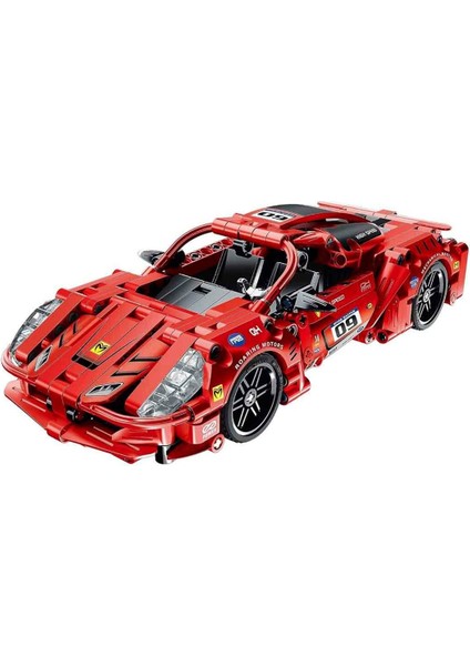 Çek Bırak Kırmızı Süper Araba 437 Parça – Mekanik Yapı Seti, Açılır Kapılı, Koleksiyonluk Model Araba