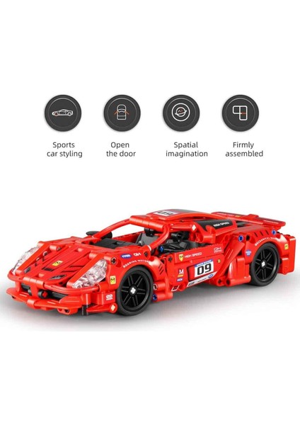 Çek Bırak Kırmızı Süper Araba 437 Parça – Mekanik Yapı Seti, Açılır Kapılı, Koleksiyonluk Model Araba modelleri