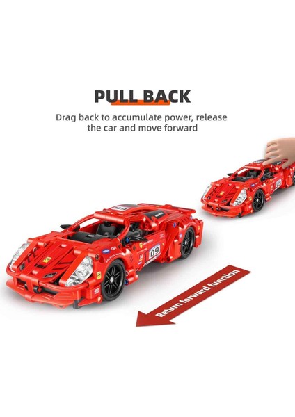 Çek Bırak Kırmızı Süper Araba 437 Parça – Mekanik Yapı Seti, Açılır Kapılı, Koleksiyonluk Model Araba fırsatları