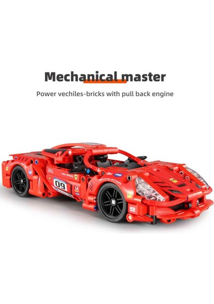 Çek Bırak Kırmızı Süper Araba 437 Parça – Mekanik Yapı Seti, Açılır Kapılı, Koleksiyonluk Model Araba indirimleri