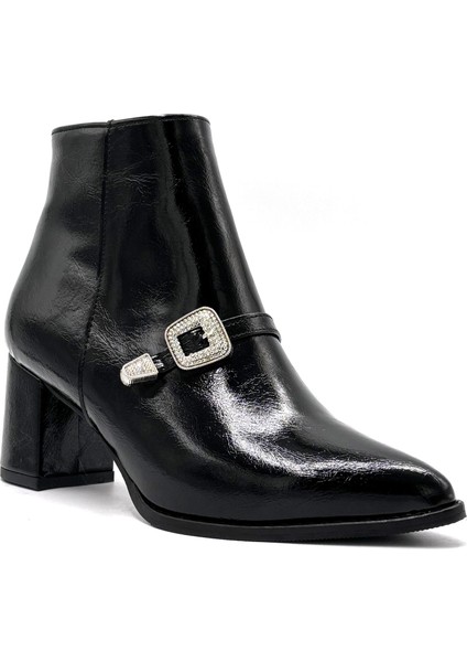 Edna Ön Toka Detaylı Topuklu Kadın Bot Siyah