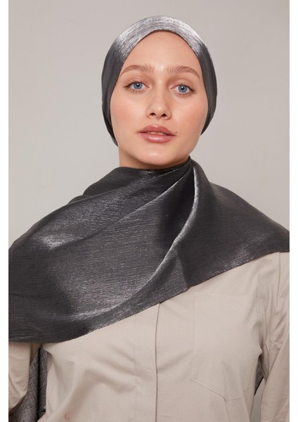 Koyu Gri Kristal Abiye Şal modelleri