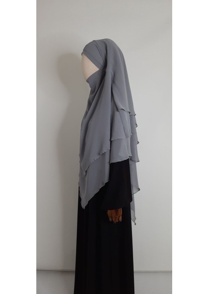 3 Katlı Multi Sifon Sufle Esarp ( Orta Boy ) Hijap Gri modelleri