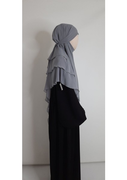 3 Katlı Multi Sifon Sufle Esarp ( Orta Boy ) Hijap Gri